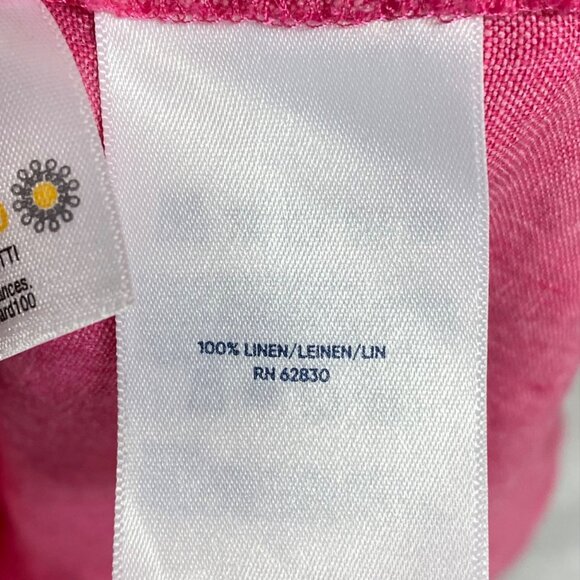 Lands' End Women's Pink Tunic Top M/T 3/4 Sleeve V-Neck Casual Comfortable Linen - Picture 8 of 10